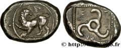 LYCIA - SATRAPS of LYCIA - KRUPLLI Statère c. 480-440 AC. atelier incertain R3 silver (16mm, 8,45g, 12h) Obverse : F ( lycienne) Lion passant à gauche, levant la patte droite, tournant la tête à droit
