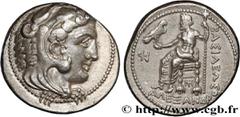 Greek Coins MACEDONIA - MACEDONIAN KINGDOM - ALEXANDER III THE GREAT Type : Tétradrachme  Date : c. 325-323 AC  Mint name / Town : Myriandrus, Syrie  Metal : silver  Diameter : 25,5  mm Orientation di