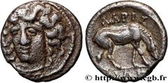 Greek Coins THESSALY - LARISSA Type : Obole  Date : c. 350 AC.  Mint name / Town : Larissa, Thessalie  Metal : silver  Diameter : 9,5  mm Orientation dies : 12  h. Weight : 0,71  g. Rarity : R2  Obver