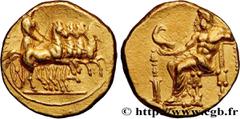 Greek Coins CYRENAICA - CYRENE - SATRAP PTOLEMY Type : Statère d’or décalitre  Date : c. 322-313 AC  Mint name / Town : Cyrène, Cyrénaïque  Metal : gold  Diameter : 19  mm Orientation dies : 12  h. We