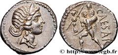 Roman coins JULIUS CAESAR Type : Denier  Date : 47-46 AC.  Mint name / Town : Afrique  Metal : silver  Millesimal fineness : 950  ‰ Diameter : 18  mm Orientation dies : 7  h. Weight : 3,82  g. Rarity 