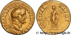 Roman coins VESPASIAN Type : Aureus  Date : 70  Mint name / Town : Lyon  Metal : gold  Diameter : 19  mm Orientation dies : 6  h. Weight : 7,18  g. Rarity : R2  Obverse legend : IMP CAESAR VESPASIANVS