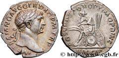 Roman coins TRAJANUS Type : Denier  Date : 108  Mint name / Town : Rome  Metal : silver  Millesimal fineness : 900  ‰ Diameter : 19  mm Orientation dies : 7  h. Weight : 3,34  g. Rarity : R1  Officine
