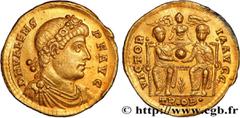 Roman coins VALENS Type : Solidus  Date : 371-372  Mint name / Town : Trèves  Metal : gold  Diameter : 21,5  mm Orientation dies : 6  h. Weight : 4,48  g. Rarity : R2  Officine : 2e  Obverse legend : 