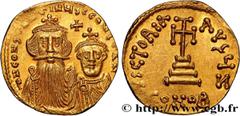 Byzantine coins CONSTANS II and CONSTANTINE IV Type : Solidus  Date : 654-659  Mint name / Town : Constantinople  Metal : gold  Millesimal fineness : 1.000  ‰ Diameter : 19,5  mm Orientation dies : 6 