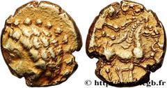 Celtic coins GALLIA - ARVERNI (Area of Clermont-Ferrand) Type : Quart de statère d’or au cheval à droite et à la lyre, du type de Lapte  Date : c. 120-60 AC.  Metal : gold  Diameter : 10,5  mm Orienta