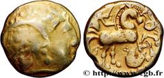 Celtic coins DUROCASSIS (Area of Dreux) Type : Quart de statère d’or à l’oreille centrée d’un point  Date : c. 120-70 AC.  Metal : gold  Diameter : 11,5  mm Orientation dies : 12  h. Weight : 2,01  g.