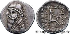 Greek Coins PARTHIAN KINGDOM - MITHRADATES II Type : Drachme  Date : c. 109 - 96/95 AC.  Mint name / Town : Rhagae, Parthie  Metal : silver  Diameter : 20  mm Orientation dies : 12  h. Weight : 4,15  