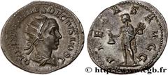 Roman coins HERENNIUS ETRUSCUS Type : Antoninien  Date : 250  Mint name / Town : Rome  Metal : billon  Millesimal fineness : 400  ‰ Diameter : 22  mm Orientation dies : 7  h. Weight : 4,31  g. Rarity 