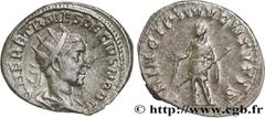 Roman coins HERENNIUS ETRUSCUS Type : Antoninien  Date : 250  Mint name / Town : Rome  Metal : billon  Millesimal fineness : 400  ‰ Diameter : 19,5  mm Orientation dies : 11  h. Weight : 4,04  g. Rari