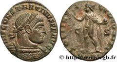 Roman coins CONSTANTINE I THE GREAT Type : Follis ou nummus  Date : 316-317  Mint name / Town : Arles  Metal : copper  Diameter : 19,5  mm Orientation dies : 12  h. Weight : 3,62  g. Officine : 4e  Ob