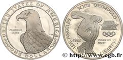 World coins UNITED STATES OF AMERICA Type : 1 Dollar Proof J.O. de Los Angeles  Date : 1983  Mint name / Town : San Francisco  Quantity minted : 1577025  Metal : silver  Diameter : 38,5  mm Orientatio