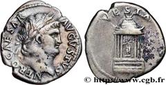 Roman coins NERO Type : Denier  Date : 65-66  Mint name / Town : Rome  Metal : silver  Millesimal fineness : 900  ‰ Diameter : 19,5  mm Orientation dies : 5  h. Weight : 3,35  g. Rarity : R1  Obverse 