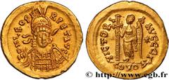 Roman coins LEO I Type : Solidus  Date : c. 462-466  Mint name / Town : Constantinople  Metal : gold  Diameter : 20  mm Orientation dies : 6  h. Weight : 4,46  g. Officine : 3e  Obverse legend : D N L