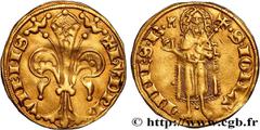 Feudal coins DAUPHINE - DAUPHINS OF VIENNOIS - HUMBERT II Type : Florin d'or  Date : c. 1340-1370  Metal : gold  Diameter : 20,5  mm Orientation dies : 2  h. Weight : 3,45  g. Rarity : R1  Obverse leg