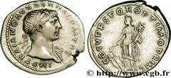 TRAJANUS Denier Augustus 107 Rome R1 silver (18,5mm, 3,07g, 7h) Obverse : IMP TRAIANO AVG GER DAC P M TR P Buste lauré de Trajan à droite, drapé sur l'épaule gauche (O*2) Reverse : COS V PP S P Q R OP