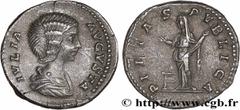Roman coins JULIA DOMNA Type : Denier  Date : 203  Mint name / Town : Rome  Metal : silver  Millesimal fineness : 550  ‰ Diameter : 18  mm Orientation dies : 1  h. Weight : 3,43  g. Officine : 6e  Obv