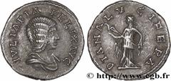 Roman coins JULIA DOMNA Type : Denier  Date : 214  Mint name / Town : Rome  Metal : silver  Millesimal fineness : 500  ‰ Diameter : 18  mm Orientation dies : 12  h. Weight : 2,80  g. Officine : 6e  Ob