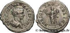 Roman coins GETA Type : Denier  Date : 203  Mint name / Town : Rome  Metal : silver  Millesimal fineness : 550  ‰ Diameter : 19,5  mm Orientation dies : 7  h. Weight : 3,16  g. Rarity : R1  Officine :