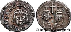 Byzantine coins HERACLIUS, HERACLIUS CONSTANTINE and MARTINA Type : Demi-silique  Date : 614-626  Mint name / Town : Carthage  Metal : silver  Diameter : 12  mm Orientation dies : 12  h. Weight : 0,65