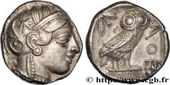 Greek Coins ATTICA - ATHENS Type : Tétradrachme  Date : c. 430 AC.  Mint name / Town : Athènes  Metal : silver  Diameter : 24  mm Orientation dies : 9  h. Weight : 17,21  g. Obverse legend : Anépigrap