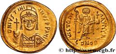 Byzantine coins JUSTINIAN I Type : Solidus  Date : 542-565  Mint name / Town : Constantinople  Metal : gold  Millesimal fineness : 1000  ‰ Diameter : 20,5  mm Orientation dies : 6  h. Weight : 4,47  g
