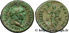 Roman coins VESPASIAN Type : Dupondius  Date : 74  Mint name / Town : Rome  Metal : copper  Diameter : 27  mm Orientation dies : 6  h. Weight : 11,77  g. Rarity : R1  Obverse legend : IMP CAES VESP AV