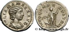 Roman coins JULIA MAMAEA Type : Denier  Date : 222  Mint name / Town : Rome  Metal : silver  Millesimal fineness : 500  ‰ Diameter : 18,5  mm Orientation dies : 6  h. Weight : 3,59  g. Officine : 6e  