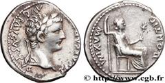 Roman coins TIBERIUS Type : Denier  Date : c. 15-22  Mint name / Town : Lyon  Metal : silver  Millesimal fineness : 950  ‰ Diameter : 18  mm Orientation dies : 5  h. Weight : 3,81  g. Obverse legend :