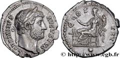 Roman coins HADRIAN Type : Denier  Date : 128  Mint name / Town : Rome  Metal : silver  Millesimal fineness : 850  ‰ Diameter : 18  mm Orientation dies : 6  h. Weight : 3,05  g. Rarity : R2  Officine 