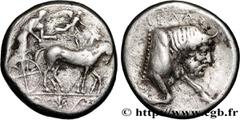 Greek Coins SICILY - GELA Type : Tétradrachme  Date : c. 450-440 AC.  Mint name / Town : Géla, Sicile  Metal : silver  Diameter : 25,5  mm Orientation dies : 9  h. Weight : 16,63  g. Rarity : R2  Obve