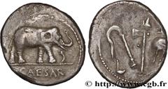 Roman coins JULIUS CAESAR Type : Denier  Date : 49 AC.  Mint name / Town : Gaule ou Italie  Metal : silver  Millesimal fineness : 950  ‰ Diameter : 19  mm Orientation dies : 2  h. Weight : 3,83  g. Ra