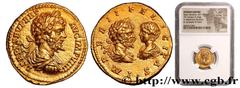 Roman coins SEPTIMIUS SEVERUS, CARACALLA and GETA Type : Aureus  Date : 197  Mint name / Town : Rome  Metal : gold  Diameter : 20,5  mm Orientation dies : 12  h. Weight : 7,33  g. Rarity : R3  Obverse