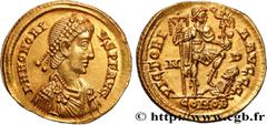Roman coins HONORIUS Type : Solidus  Date : 395-401 ou 402  Mint name / Town : Milan  Metal : gold  Diameter : 20  mm Orientation dies : 5  h. Weight : 4,49  g. Rarity : R1  Obverse legend : D N HONOR
