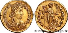 Roman coins HONORIUS Type : Solidus  Date : 408-423  Mint name / Town : Ravenne  Metal : gold  Diameter : 20,5  mm Orientation dies : 12  h. Weight : 4,45  g. Obverse legend : D N HONORI-VS P F AVG  O