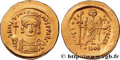Byzantine coins JUSTINIAN I Type : Solidus  Date : 542-565  Mint name / Town : Constantinople  Metal : gold  Millesimal fineness : 1000  ‰ Diameter : 21,5  mm Orientation dies : 5  h. Weight : 4,49  g