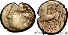 Celtic coins GALLIA - ARVERNI (Area of Clermont-Ferrand) Type : Statère d’or pâle au bouclier et au rameau  Date : c. 120-60 AC.  Metal : gold  Diameter : 18  mm Orientation dies : 3  h. Weight : 7,34