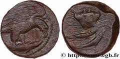 Greek Coins SICILY - AKRAGAS Type : Tetras  Date : c. 420-406 AC.  Mint name / Town : Agrigente, Sicile  Metal : copper  Diameter : 18  mm Orientation dies : 9  h. Weight : 6,96  g. Rarity : R2  Obver