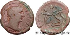 Provincial Coins TRAJANUS Type : Drachme  Date : an 12  Mint name / Town : Alexandrie, Égypte  Metal : billon  Diameter : 34,5  mm Orientation dies : 12  h. Weight : 18,19  g. Rarity : R1  Obverse des