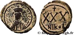 Byzantine coins TIBERIUS II CONSTANTINE Type : Trois quarts de follis  Date : 578-579  Mint name / Town : Nicomédie  Metal : copper  Diameter : 32,5  mm Orientation dies : 7  h. Weight : 11,25  g. Rar