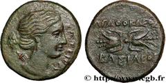 Greek Coins SICILY - SYRACUSE Type : Litra  Date : c. 295-289 AC.  Mint name / Town : Syracuse, Sicile  Metal : copper  Diameter : 24,5  mm Orientation dies : 5  h. Weight : 8,80  g. Rarity : R1  Obve