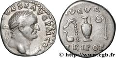 Roman coins VESPASIAN Type : Denier  Date : 72  Mint name / Town : Rome  Metal : silver  Millesimal fineness : 900  ‰ Diameter : 16,5  mm Orientation dies : 6  h. Weight : 3,36  g. Obverse legend : IM
