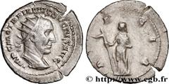 Roman coins TRAJAN DECIUS Type : Antoninien  Date : 250  Mint name / Town : Rome  Metal : billon  Millesimal fineness : 400  ‰ Diameter : 23  mm Orientation dies : 6  h. Weight : 4,04  g. Officine : 1