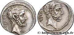 Roman coins BRUTUS Type : Denier  Date : 54 AC.  Mint name / Town : Rome  Metal : silver  Millesimal fineness : 950  ‰ Diameter : 19  mm Orientation dies : 6  h. Weight : 3,89  g. Rarity : R1  Obverse
