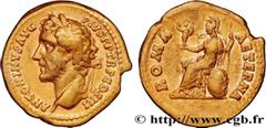 Roman coins ANTONINUS PIUS Type : Aureus  Date : 143  Mint name / Town : Rome  Metal : gold  Millesimal fineness : 1,000  ‰ Diameter : 20  mm Orientation dies : 7  h. Weight : 7,09  g. Rarity : R2  Of