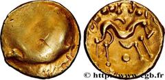 Celtic coins AMBIANI (Area of Amiens) Type : Statère d'or uniface  Date : c. 60-50 AC.  Mint name / Town : Amiens (80)  Metal : gold  Diameter : 18  mm Weight : 6,28  g. Rarity : R1  Obverse legend : 