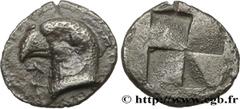 Greek Coins AIOLIS - CYME Type : Hemiobole  Date : c. 450 AC.  Mint name / Town : Cymé, Éolide  Metal : silver  Diameter : 8  mm Weight : 0,48  g. Rarity : R2  Obverse legend : K-Y/M rétrograde de cha