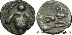 Greek Coins IONIA - EPHESUS Type : Tetartemorion  Date : c. 480-450  Mint name / Town : Éphèse, Ionie  Metal : silver  Diameter : 6  mm Orientation dies : 3  h. Weight : 0,14  g. Rarity : R2  Obverse 