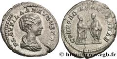 Roman coins PLAUTILLA and CARACALLA Type : Denier  Date : 202  Mint name / Town : Rome  Metal : silver  Millesimal fineness : 550  ‰ Diameter : 20  mm Orientation dies : 1  h. Weight : 2,73  g. Rarity