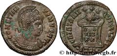 Roman coins CONSTANTINE I THE GREAT Type : Centenionalis ou nummus  Date : 322-323  Mint name / Town : Trèves  Metal : copper  Diameter : 19  mm Orientation dies : 6  h. Weight : 3,66  g. Officine : 2